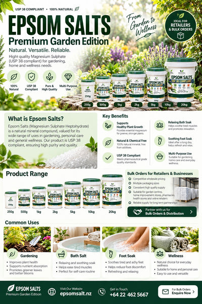 Epsom Salt – Magnesium Sulphate | 250 g–25 kg